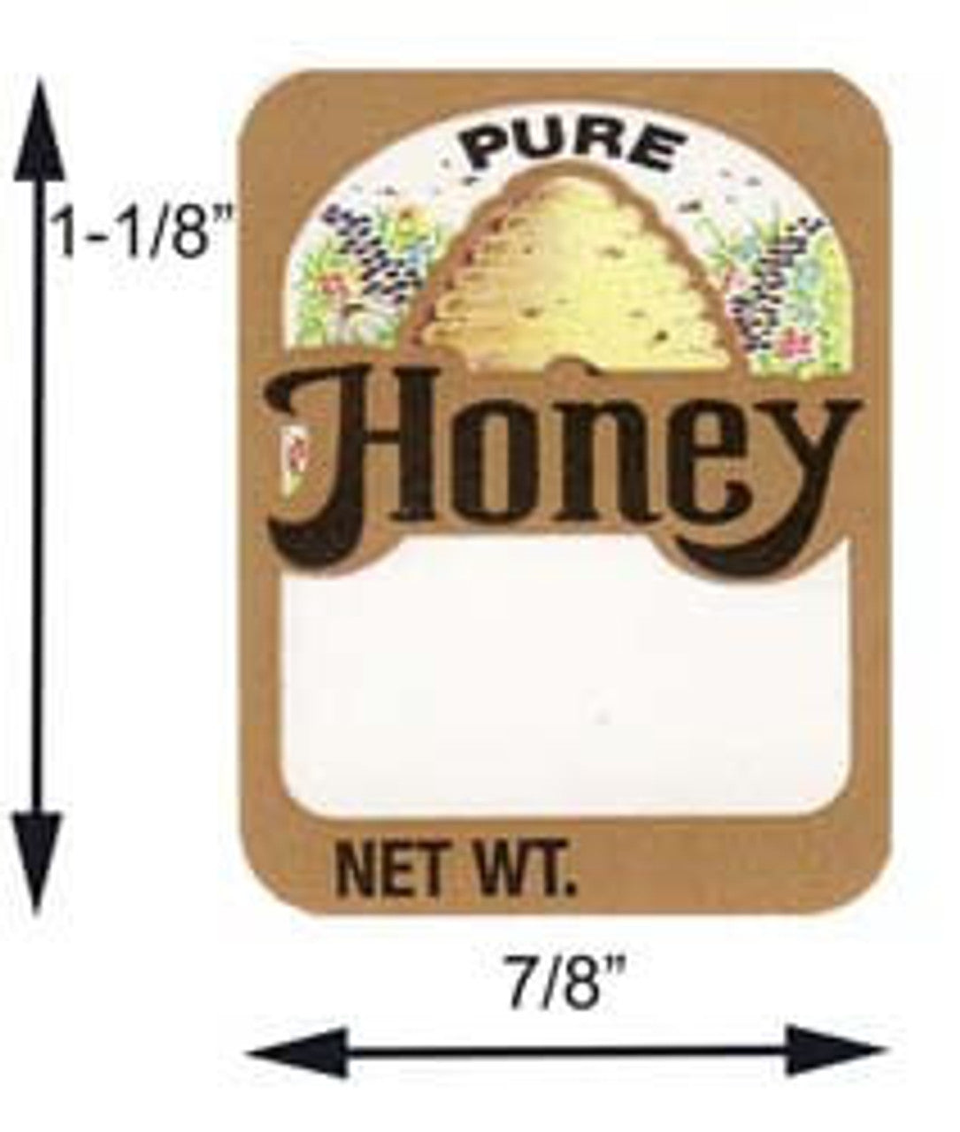 Label for 2 oz. Honey Bear Bottles, 7/8" x 1 1/8"