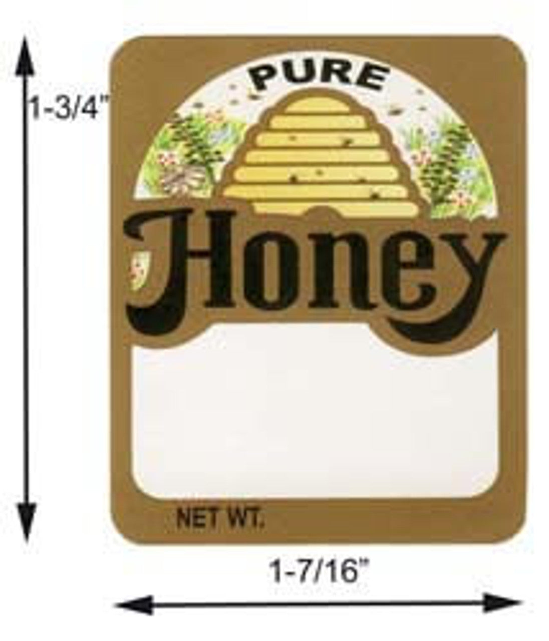 Labels for 8 oz. & 12 oz. Honey Bear Bottles, 1 3/4" x 1 1/2"