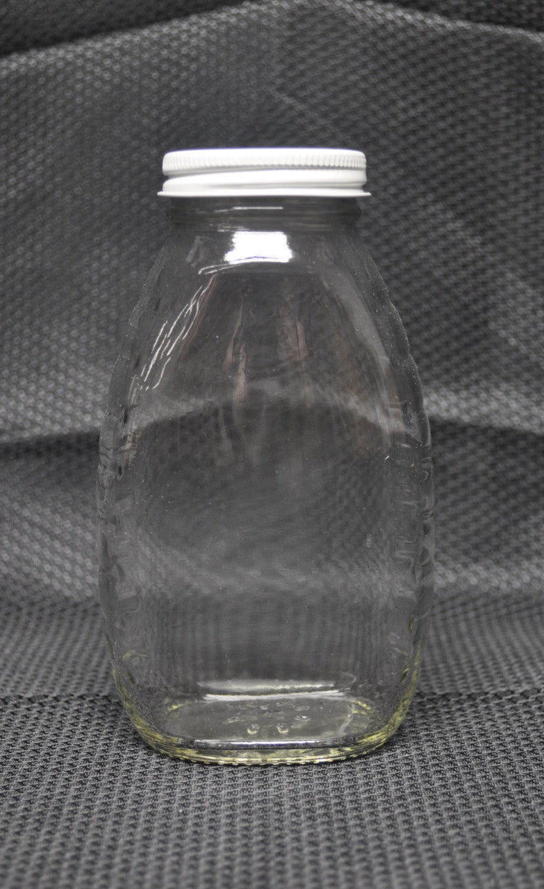 1 lb. Classic Glass Honey Bottles (Choose Plastic or White Metal Lids), 12 or 24 Pack