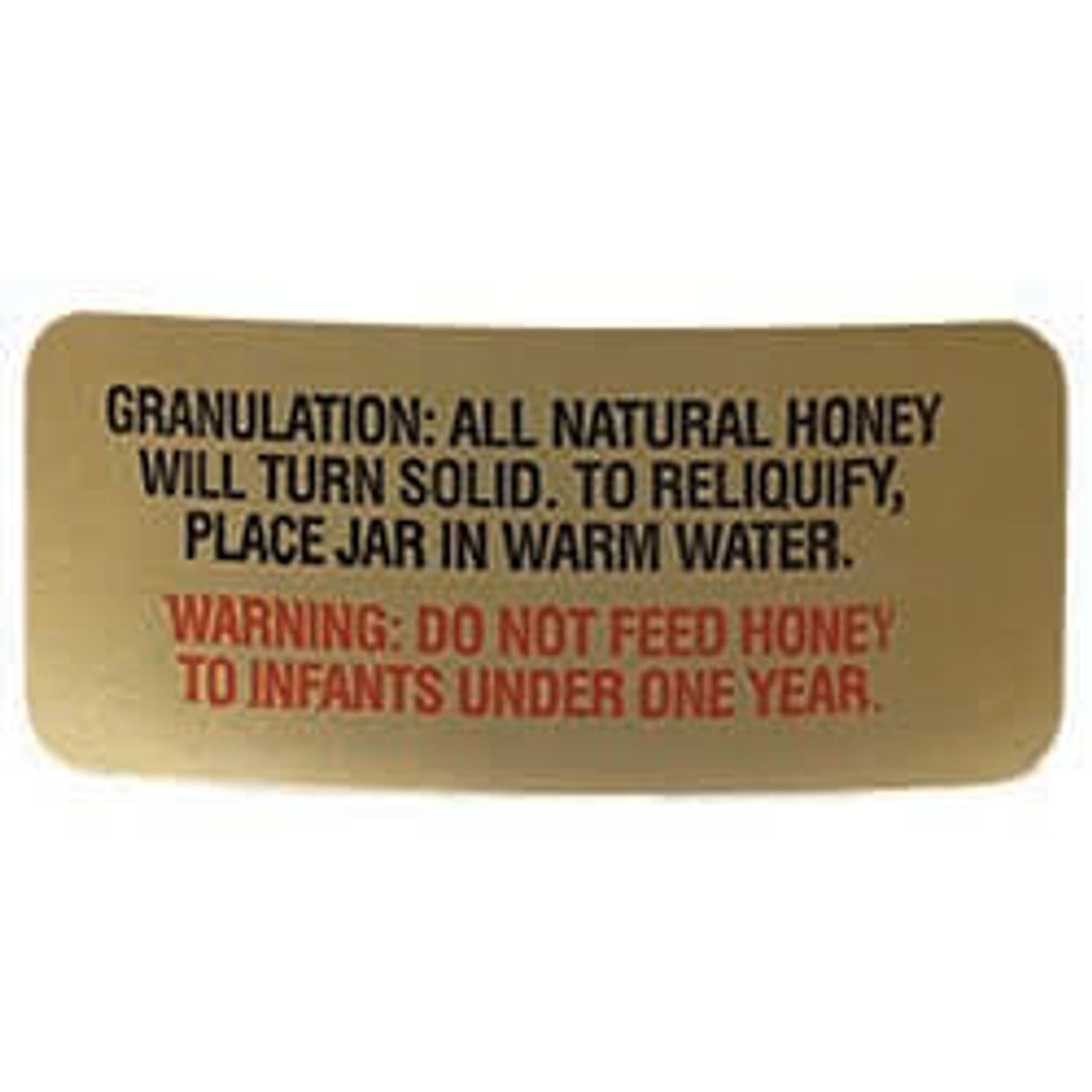 Liquefying Label with Infant Warning
