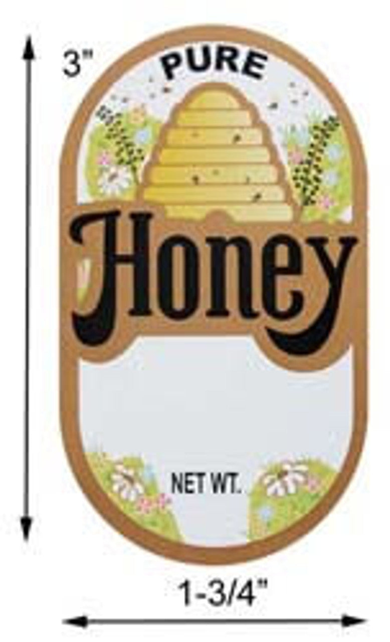 Small Oval Labels for 1 or 2 lb. Honey Bottles