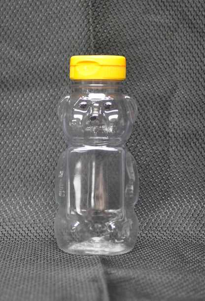 12 oz. (3/4 lb.) Honey Bear Clear Plastic Bottles (with caps and seals)