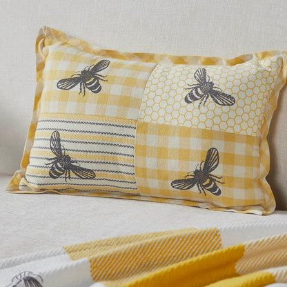 Buzzy Bees Patchwork Bee Pillow