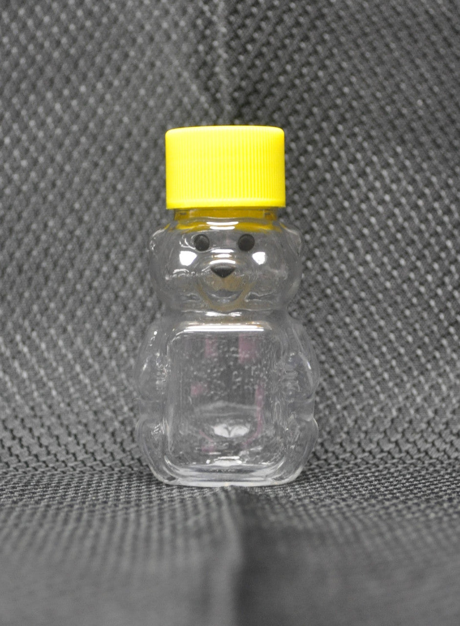 2 oz. Honey Bear Clear Plastic Bottles (with caps and seals)