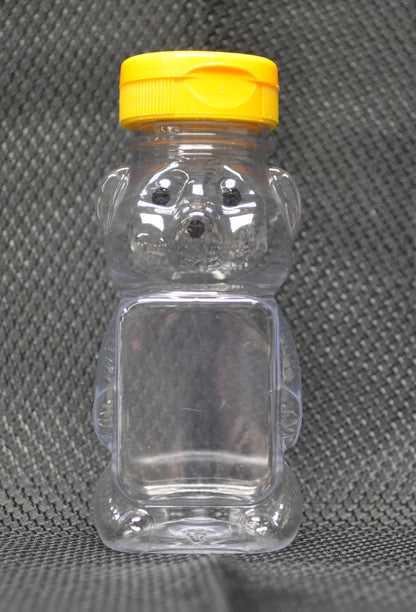 8 oz. (1/2 lb.) Honey Bear Clear Plastic Bottles (with caps and seals)