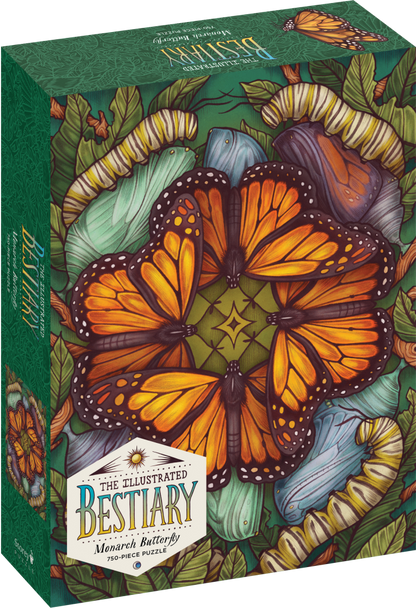 The Illustrated Bestiary Puzzle: Monarch Butterfly (750 pieces)