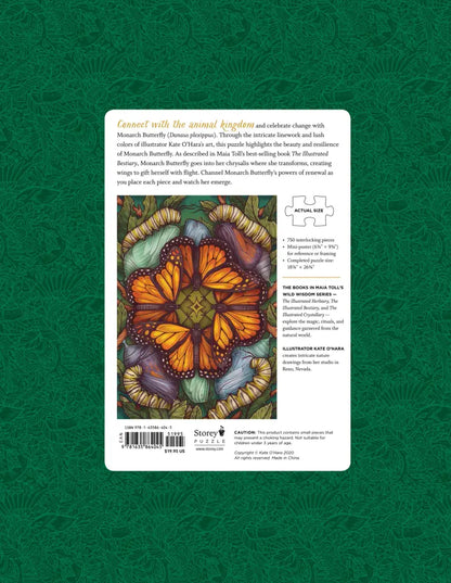 The Illustrated Bestiary Puzzle: Monarch Butterfly (750 pieces)