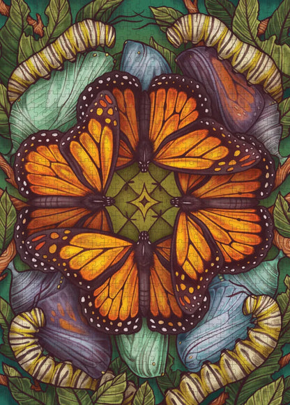 The Illustrated Bestiary Puzzle: Monarch Butterfly (750 pieces)