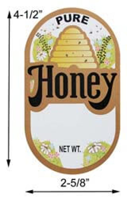 Large Oval Labels for 2 lb. or Larger Honey Bottles
