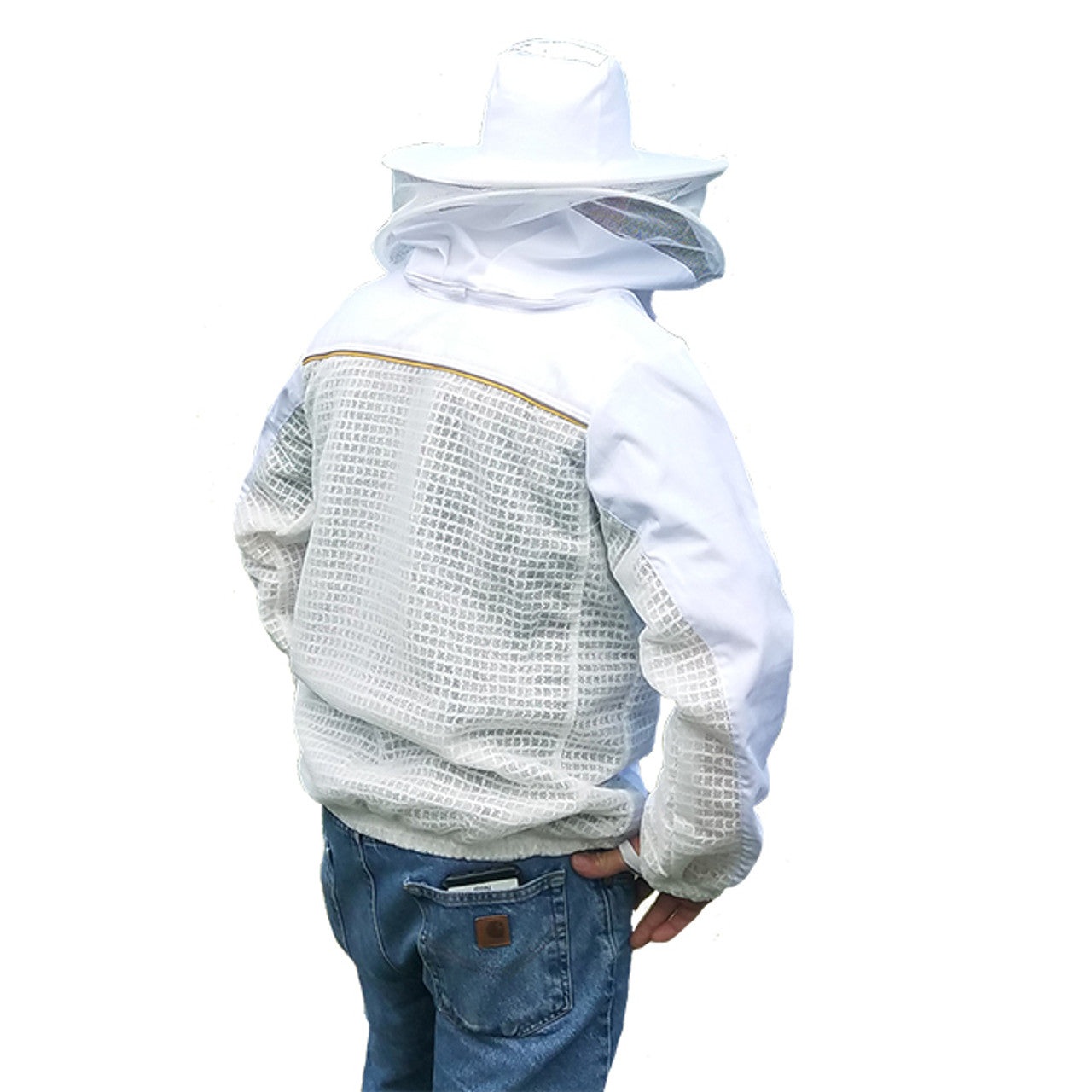 Lyson Part-Vent Jacket with Round Hat/Veil Combo, White