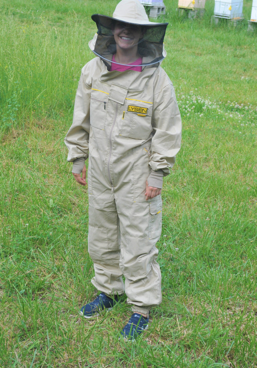 Lyson Beekeeping Suit with Round Hat/Veil Combo, Beige