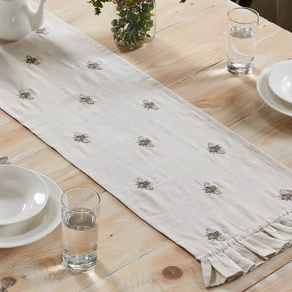 Embroidered Bee Table Runner
